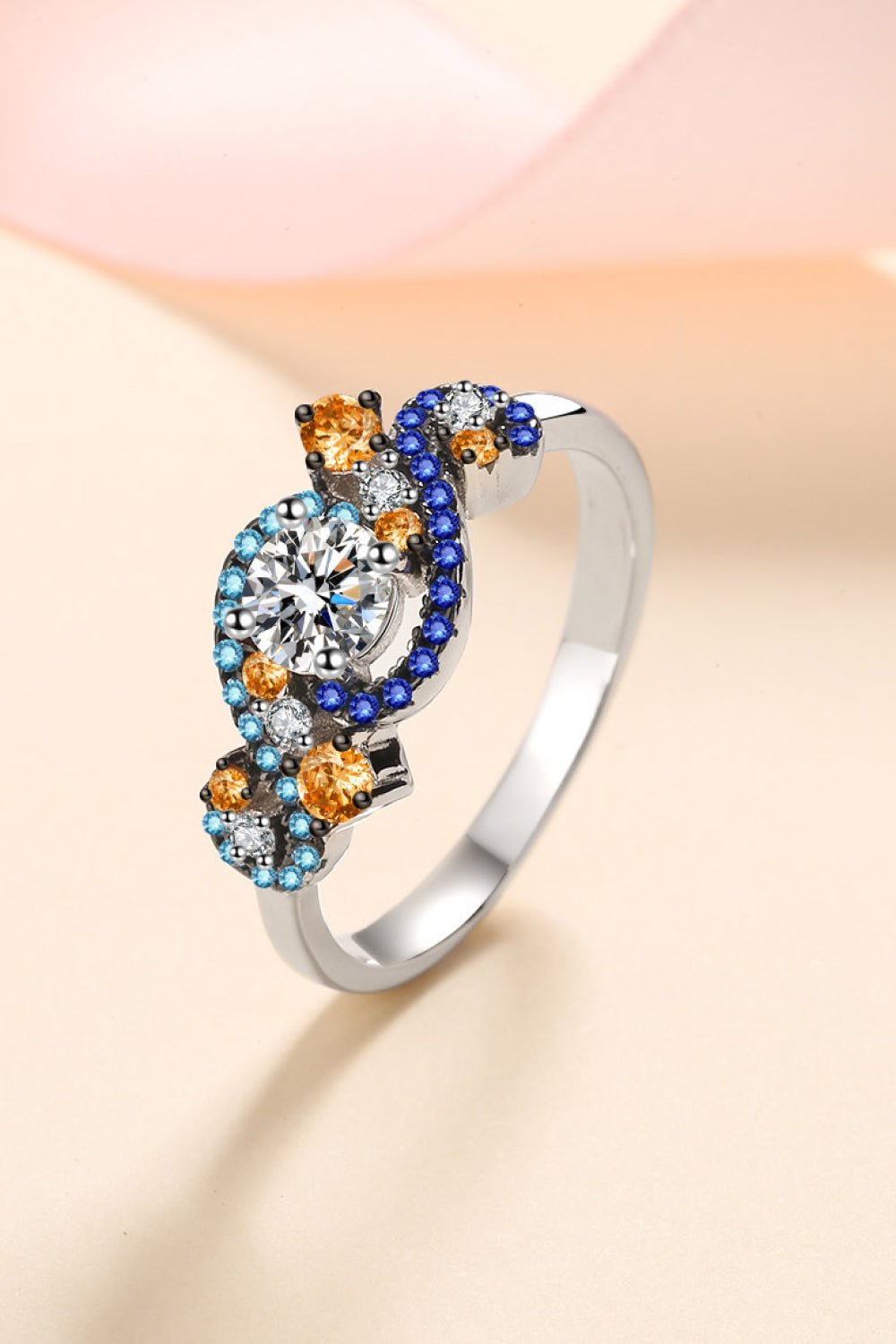 Moissanite Contrast 925 Sterling Silver Ring - Shah S. Sahota