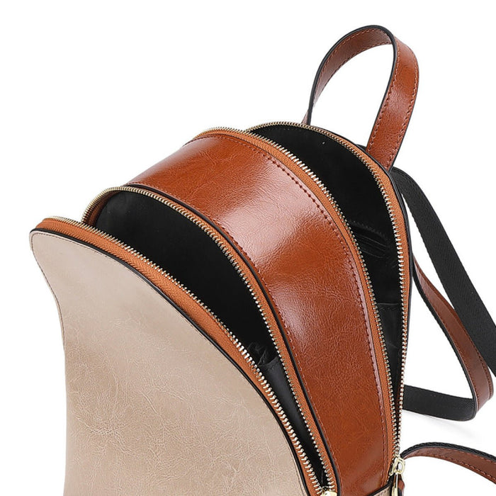 Contrast Color High-Capacity Zipper Backpack - Shah S. Sahota