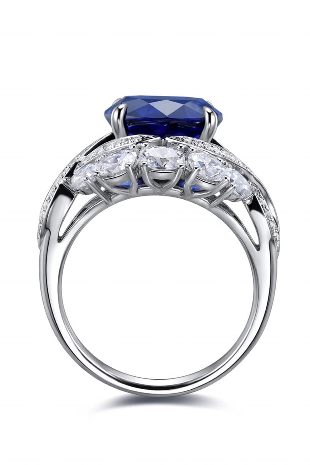 5 Carat Lab-Grown Sapphire Platinum-Plated Ring - Shah S. Sahota