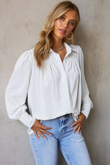 Gathered Detail Puff Sleeve Shirt - Shah S. Sahota