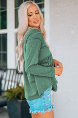 Round Neck Raglan Sleeve Babydoll Top - Shah S. Sahota