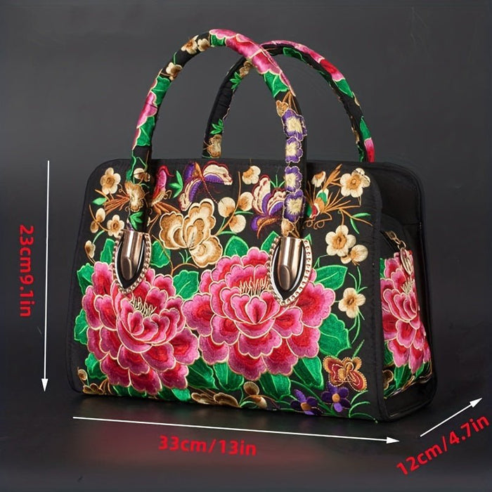 Women's Vintage Embroidered Tote Bag, Ethnic Satchel Bag, All-Match Shoulder Bag - Shah S. Sahota
