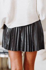 Black Pleated High Waist Mini Skirt - Shah S. Sahota