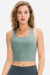 Contrast Strap Cropped Yoga Tank - Shah S. Sahota