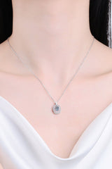925 Sterling Silver Rhodium-Plated 1 Carat Moissanite Pendant Necklace - Shah S. Sahota