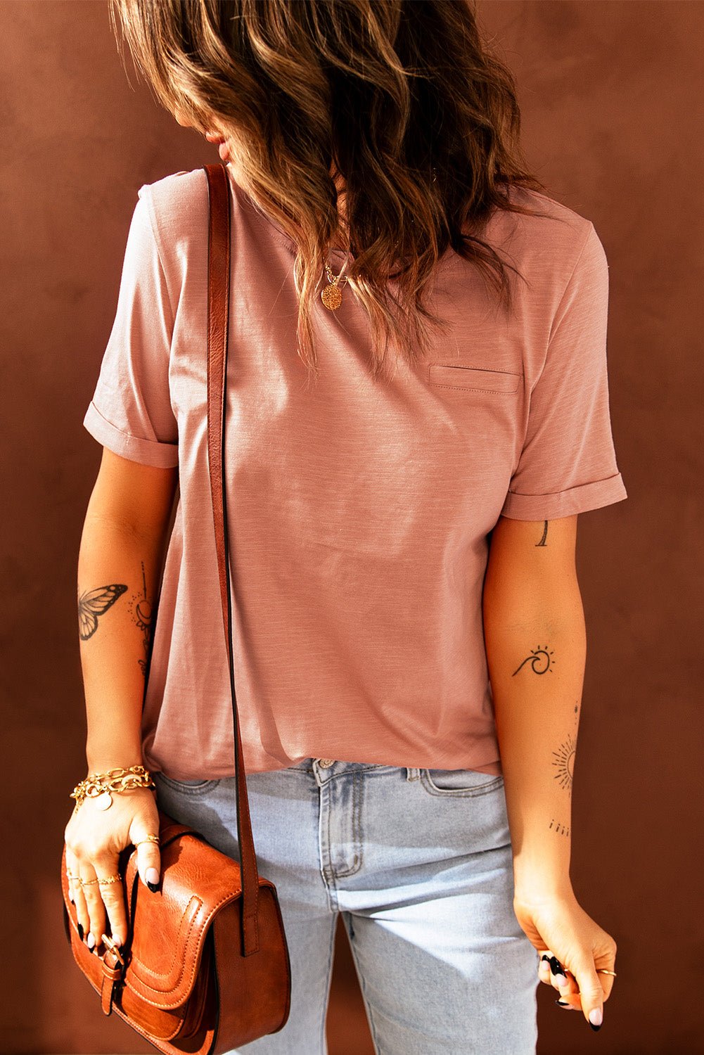 Just For You Cuffed Sleeve T-Shirt - Shah S. Sahota