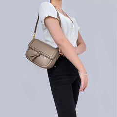 Casual Knot Saddle Bag With Magnetic Buckle - Shah S. Sahota