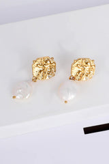 Gold-Plated Copper Pearl Drop Earrings - Shah S. Sahota