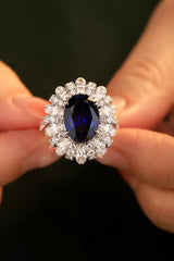 5 Carat Lab-Grown Sapphire Flower Shape Ring - Shah S. Sahota
