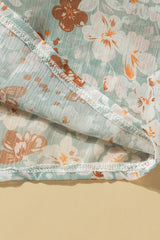 Floral V-Neck Curved Hem Blouse - Shah S. Sahota