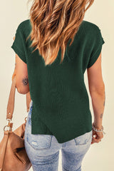 Cable-Knit Side Slit Sweater Vest - Shah S. Sahota