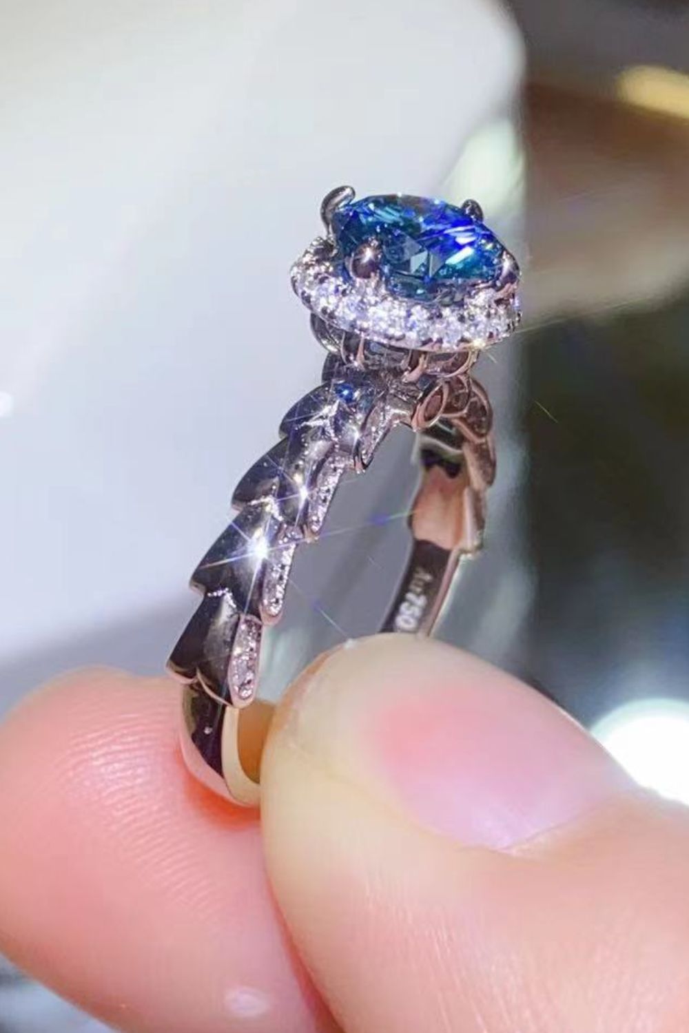 925 Sterling Silver 1 Carat Moissanite Cluster Ring - Shah S. Sahota