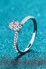 925 Sterling Silver Inlaid 1 Carat Moissanite Ring - Shah S. Sahota
