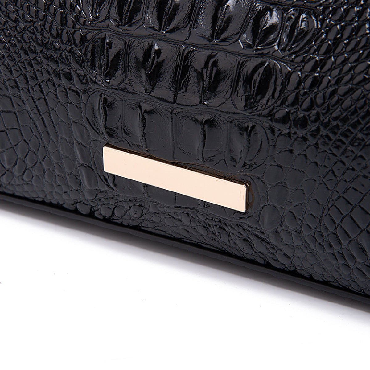 Retro Crocodile Pattern Baguette Bag - Shah S. Sahota