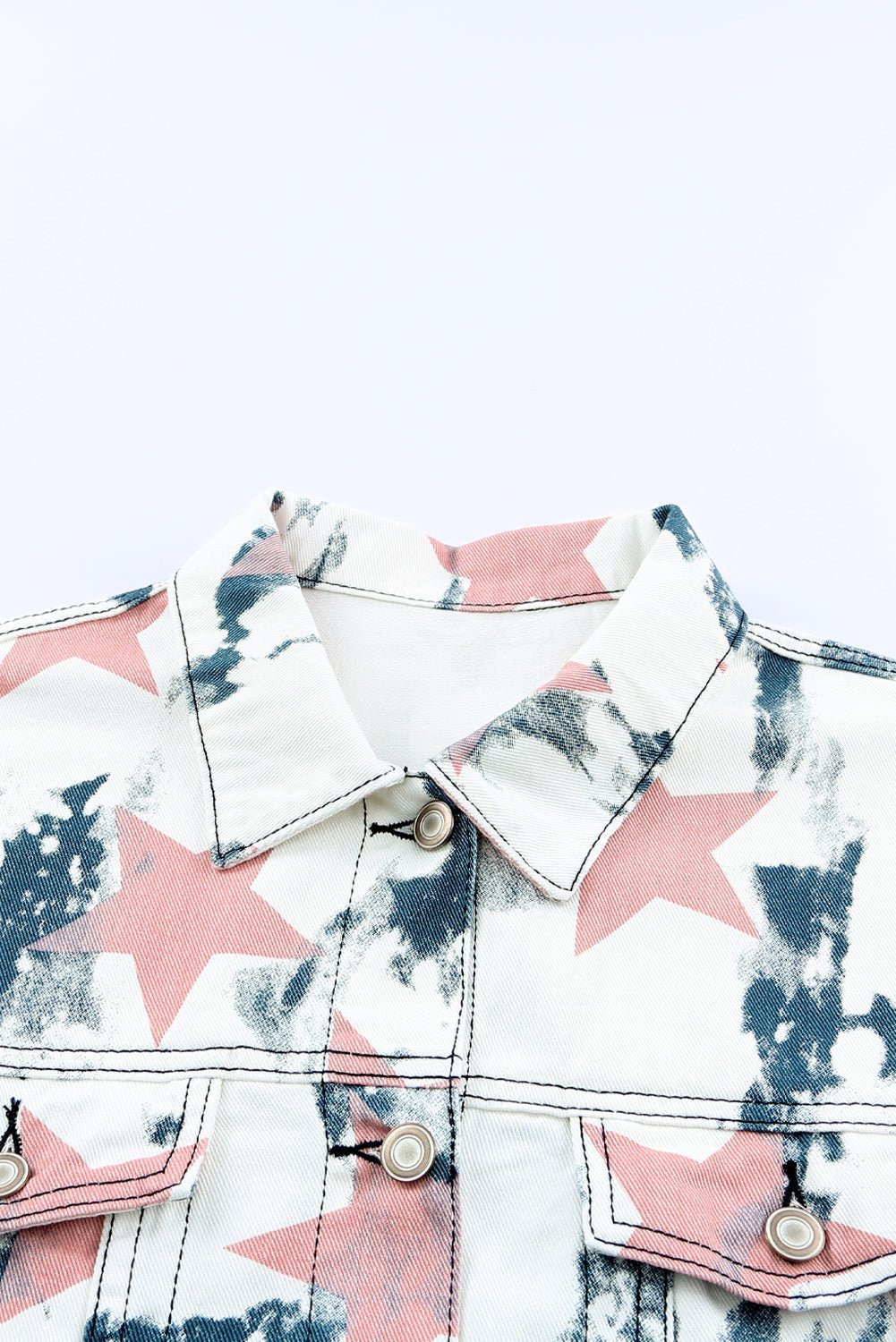 Star Tie-Dye Button Down Denim Jacket - Shah S. Sahota