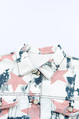 Star Tie-Dye Button Down Denim Jacket - Shah S. Sahota
