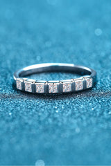 Moissanite Rhodium-Plated Half-Eternity Ring - Shah S. Sahota