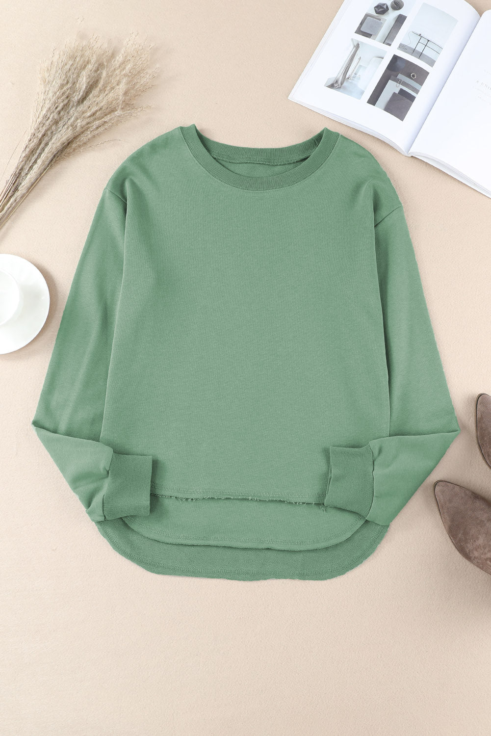 Side Slit Drop Shoulder Sweatshirt - Shah S. Sahota