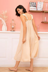 Ruffled V-Neck Night Dress - Shah S. Sahota
