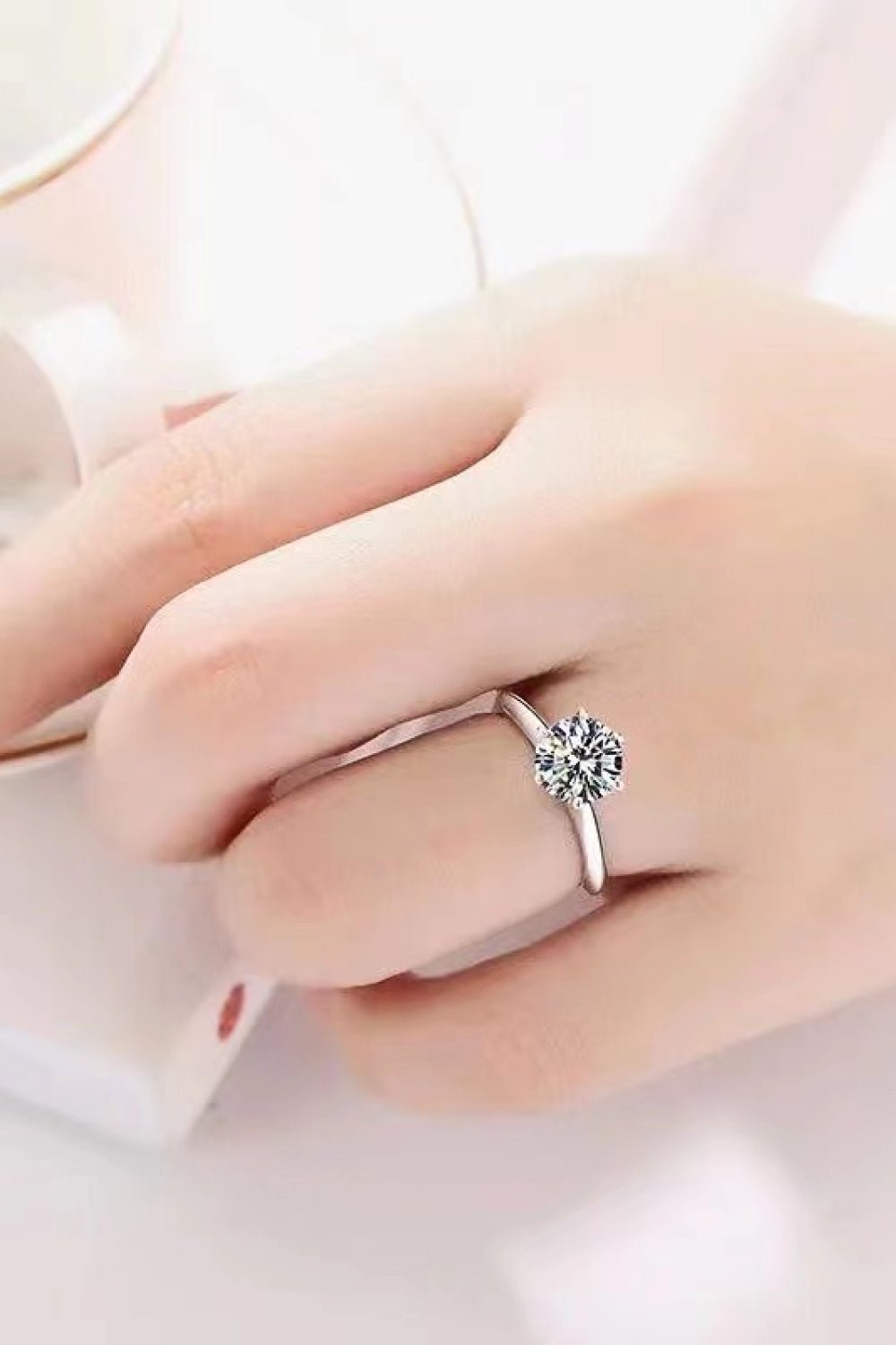 925 Sterling Silver 3 Carat Moissanite 6-Prong Ring - Shah S. Sahota