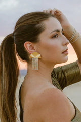 18K Gold Plated Fan Fringe Dangle Earrings - Shah S. Sahota