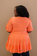 Davi & Dani One-Way Ticket Full Size Run Smocked Tiered Babydoll Blouse - Shah S. Sahota