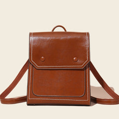 Retro Cover Type Oil Wax Leather Backpack - Shah S. Sahota