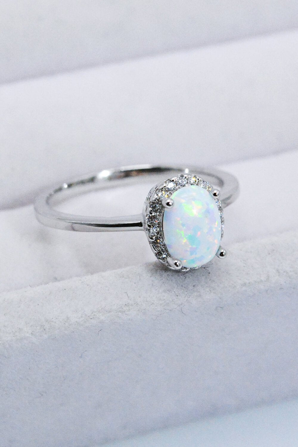 925 Sterling Silver 4-Prong Opal Ring - Shah S. Sahota