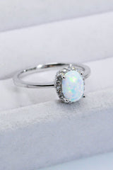 925 Sterling Silver 4-Prong Opal Ring - Shah S. Sahota