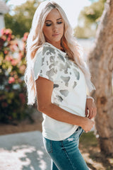 Printed Cold-Shoulder Short Sleeve T-Shirt - Shah S. Sahota