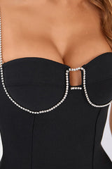 Rhinestone Strap Mini Bandage Dress - Shah S. Sahota