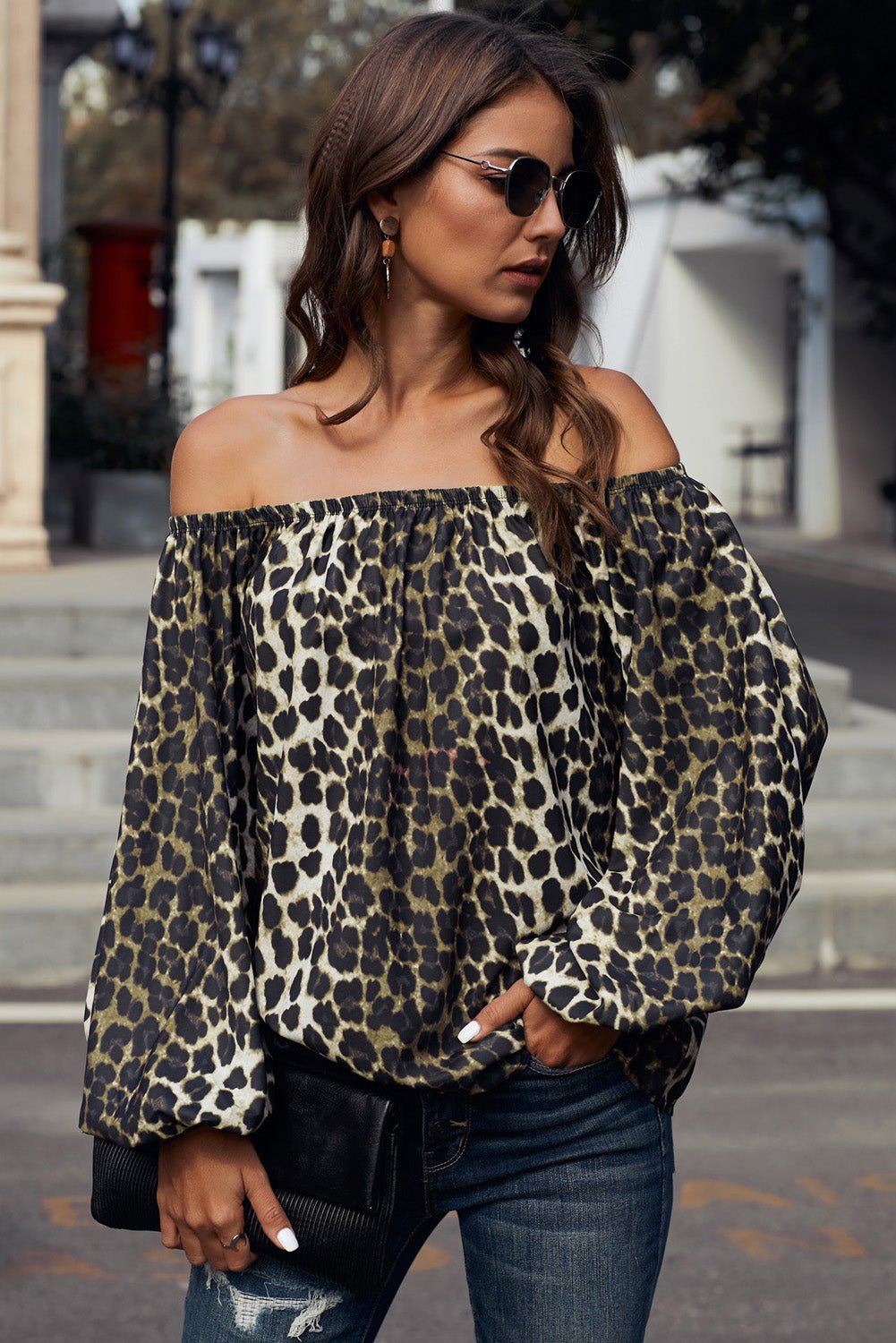 Off-Shoulder Balloon Sleeve Top - Shah S. Sahota