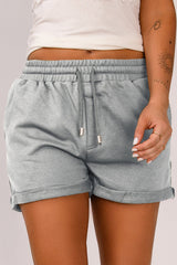 Drawstring Waist Cuffed Shorts - Shah S. Sahota