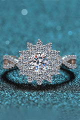 Moissanite Flower-Shape Split Shank Ring - Shah S. Sahota
