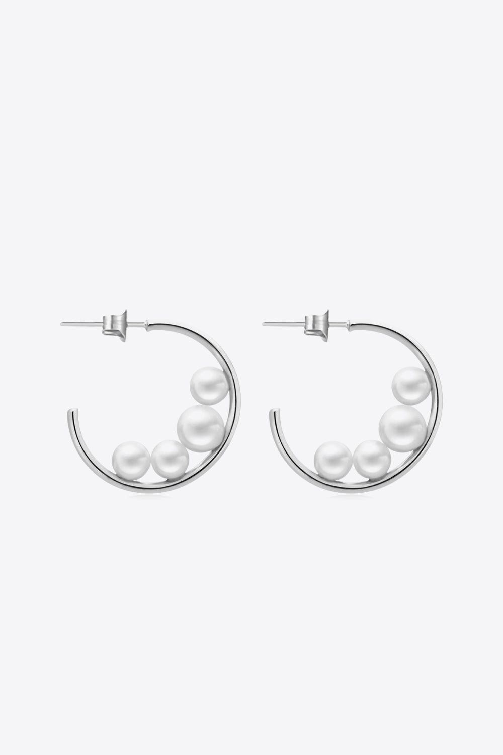 Can't Stop Your Shine Pearl C-Hoop Earrings - Shah S. Sahota