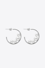 Can't Stop Your Shine Pearl C-Hoop Earrings - Shah S. Sahota