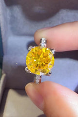 5 Carat Moissanite 925 Sterling Silver Ring in Banana Yellow - Shah S. Sahota