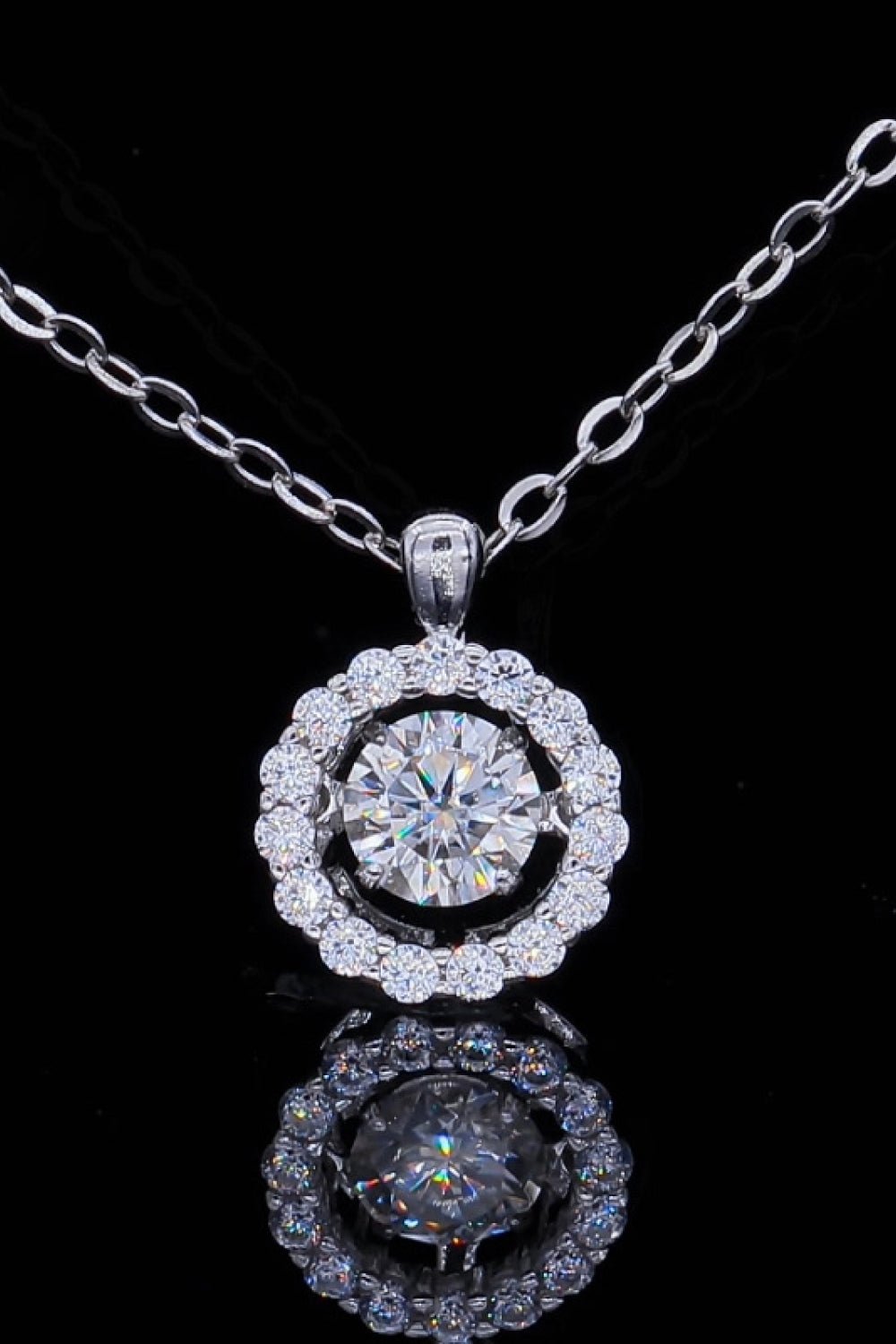 Moissanite Round Pendant Chain Necklace - Shah S. Sahota