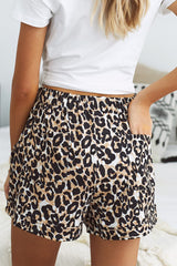 Full Size Leopard Drawstring Waist Shorts with Side Pockets - Shah S. Sahota