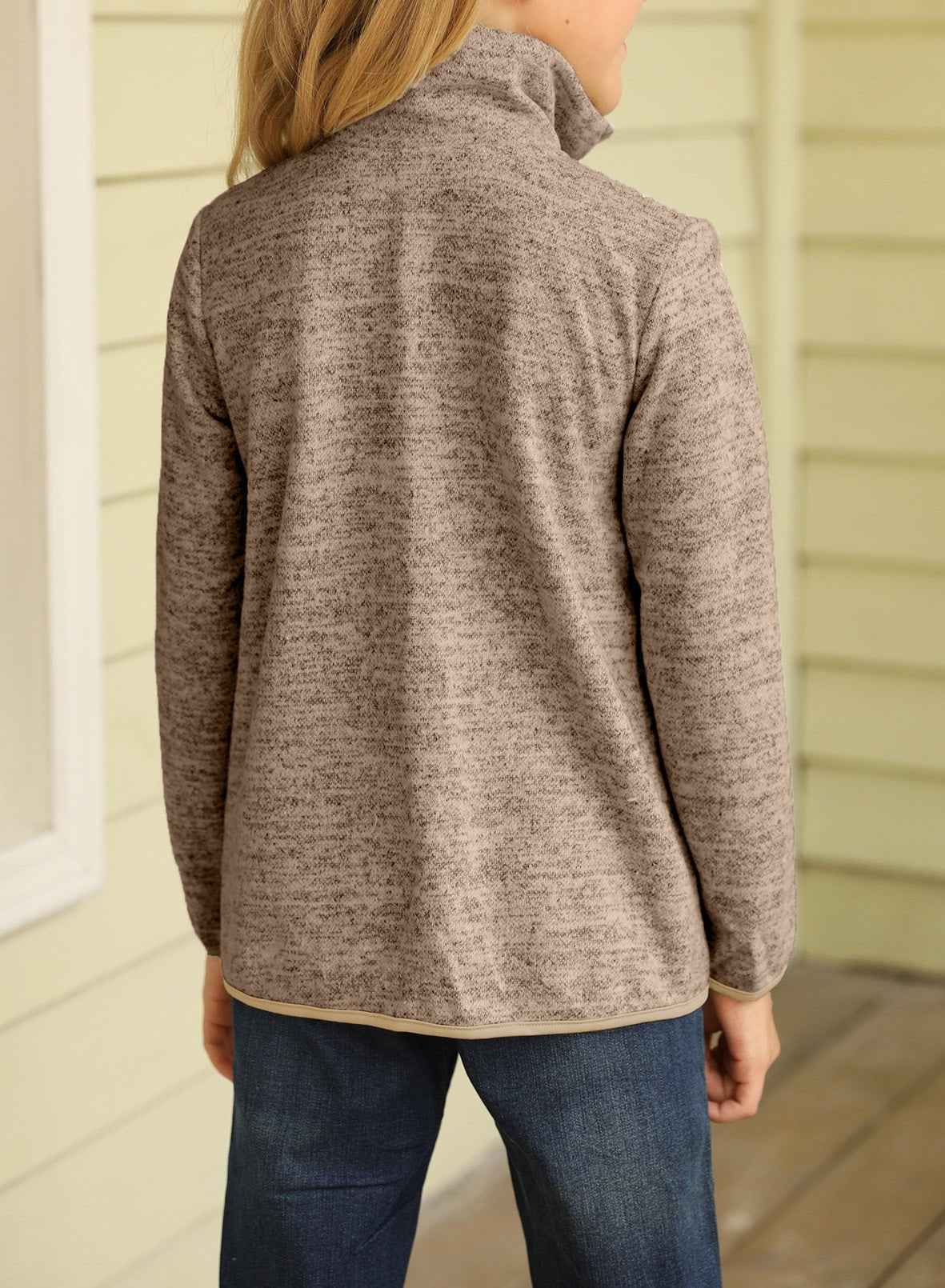 Kids Quarter-Zip Collar Sweatshirt with Kangaroo Pocket - Shah S. Sahota