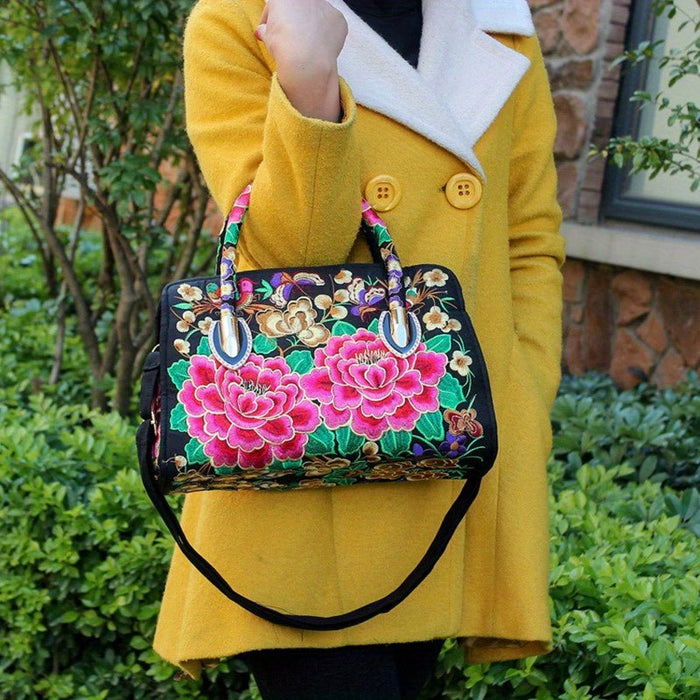 Women's Vintage Embroidered Tote Bag, Ethnic Satchel Bag, All-Match Shoulder Bag - Shah S. Sahota