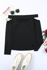 Cutout Off-Shoulder Long Sleeve Top - Shah S. Sahota