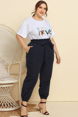 Graphic Tee and Belted Paperbag Joggers Set - Shah S. Sahota