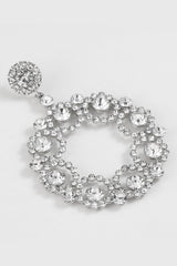 Alloy Rhinestone Round Drop Earrings - Shah S. Sahota