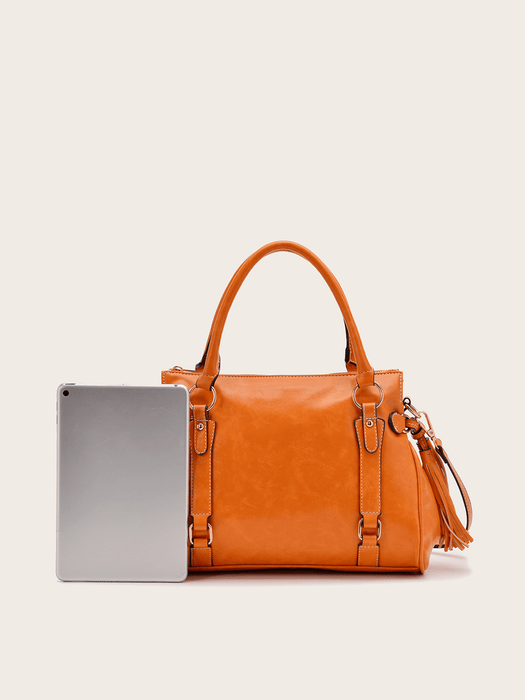 Retro Tassel Solid Color Crossbody Bag - Shah S. Sahota