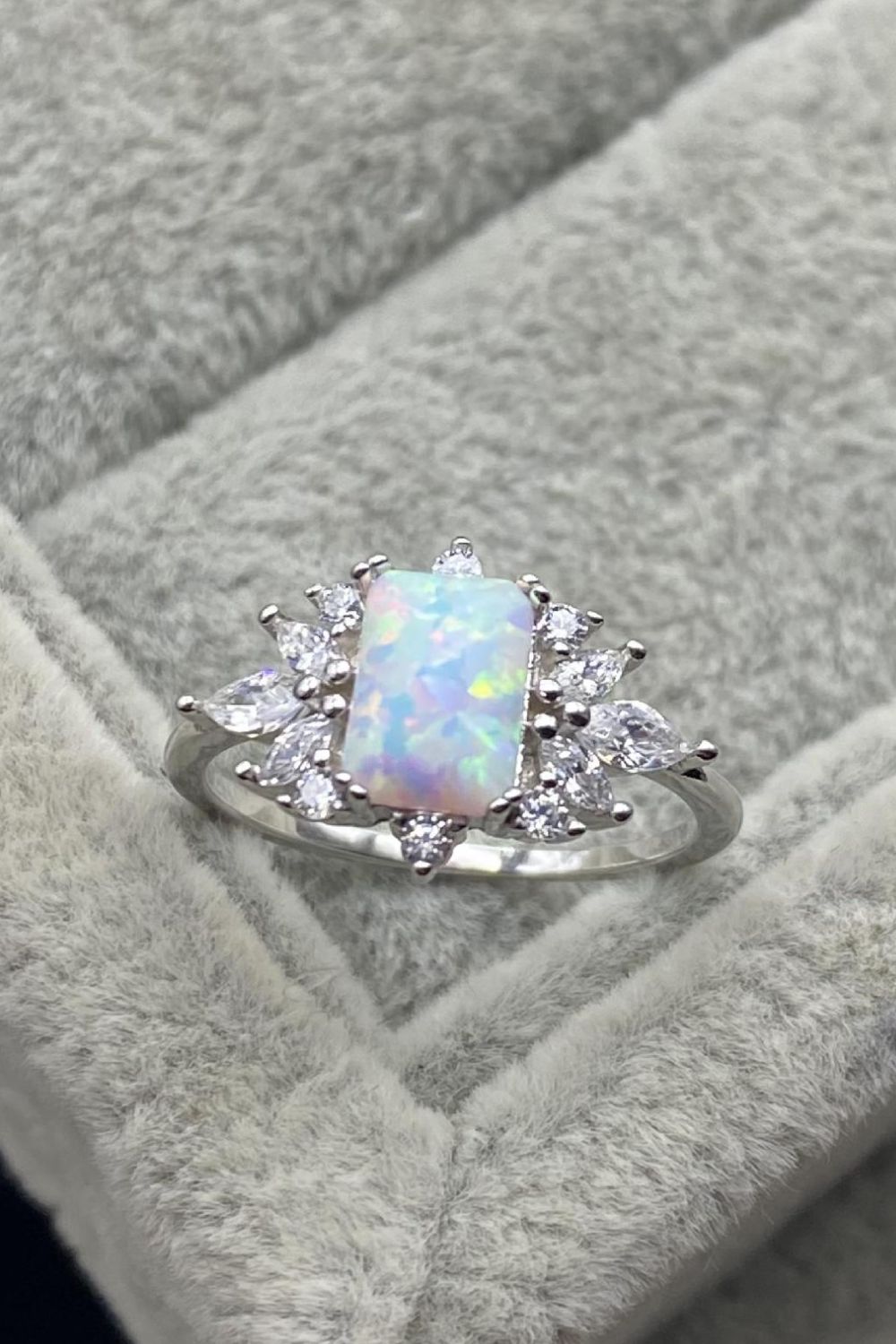925 Sterling Silver Zircon and Opal Ring - Shah S. Sahota