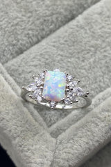 925 Sterling Silver Zircon and Opal Ring - Shah S. Sahota