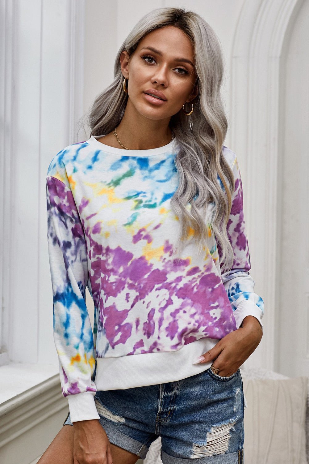 Tie-Dye High Low Sweatshirt - Shah S. Sahota