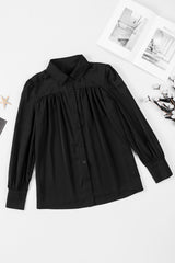 Gathered Detail Puff Sleeve Shirt - Shah S. Sahota