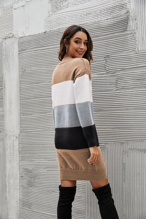 Striped Sweater Dress - Shah S. Sahota